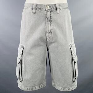 AGOLDE Size 34 Rex Grey Cotton Denim Cargo Shorts